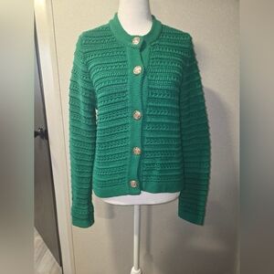 Loft Green Button-Up Women Sweater